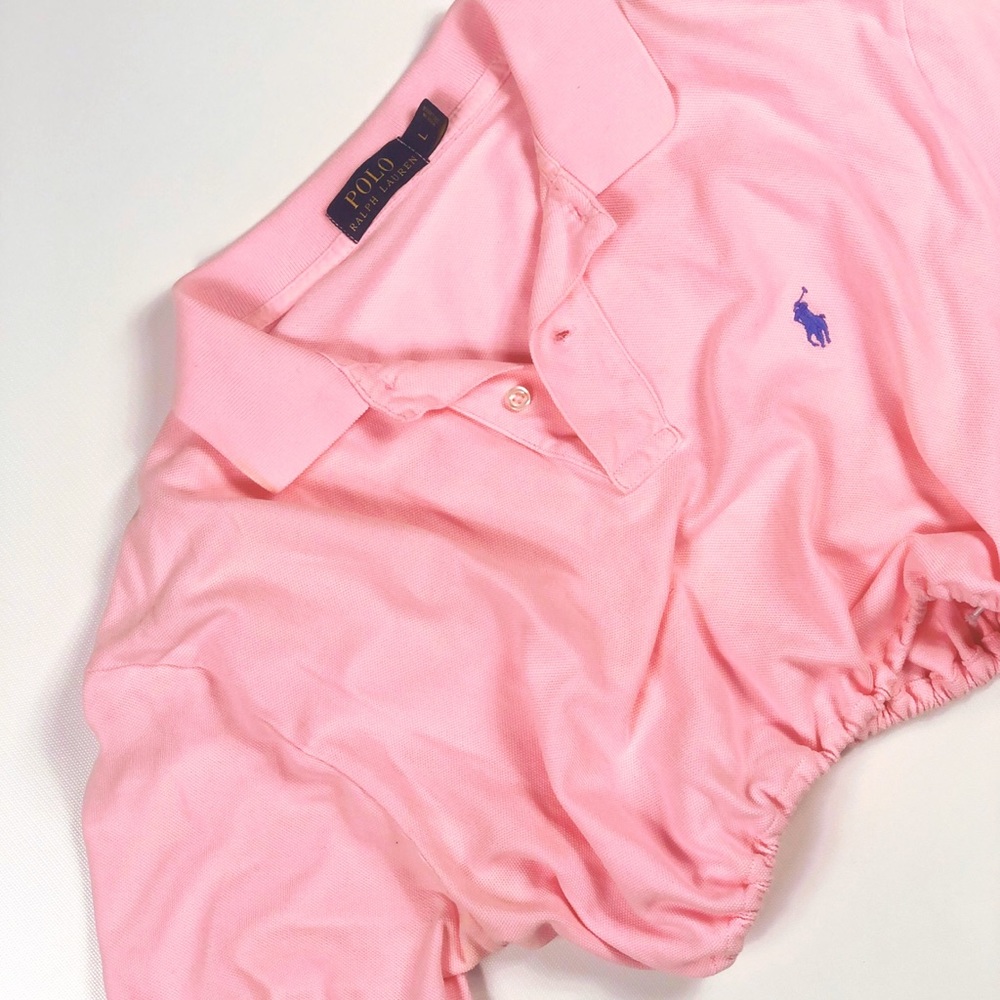 VINTAGE PINK POLO CROPPED TOP